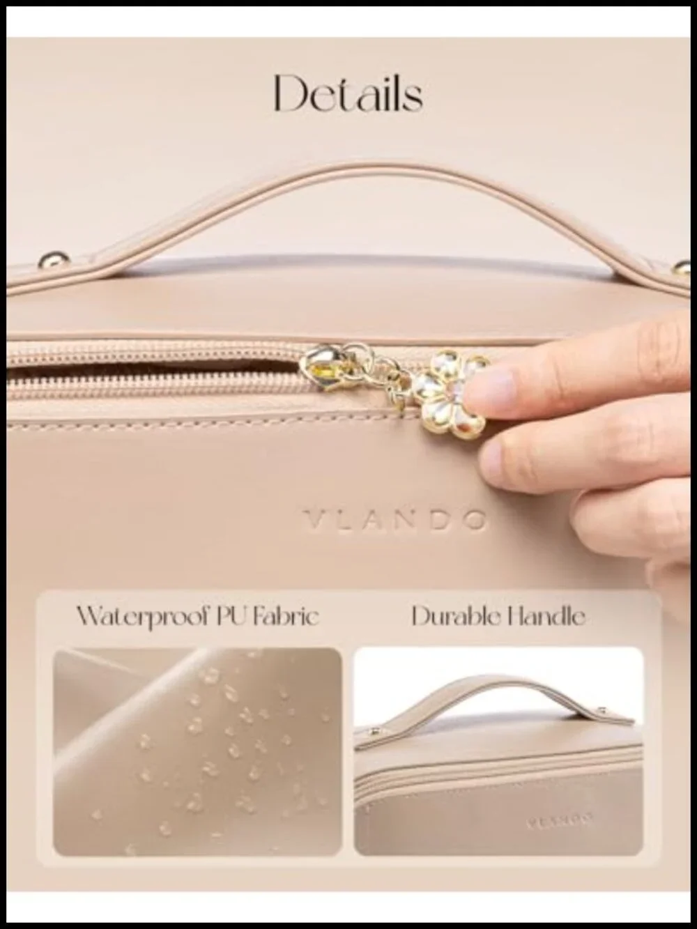 PU Leather Makeup Bag Travel Toiletry Case Cosmetic Organizer for Women